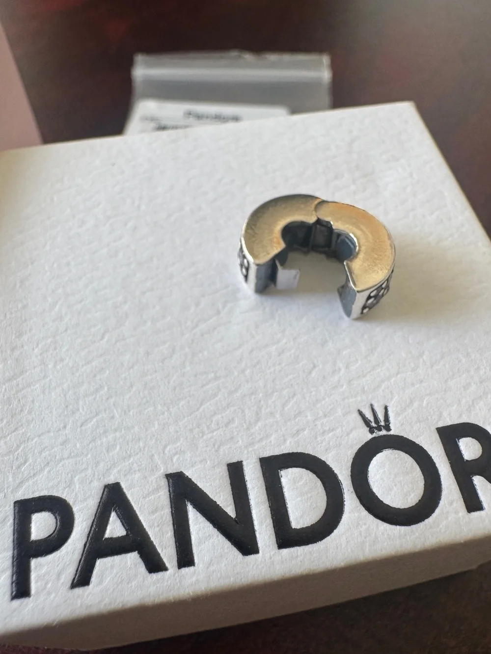 Pandora Sterling Silver Pink Pave Spacer Charm